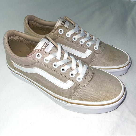 Vans Shoes - Vans off the Wall Old Skool Taupe White Shoes Sneakers Size Women 8.0/ Men 6.5